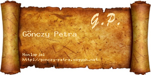 Gönczy Petra névjegykártya